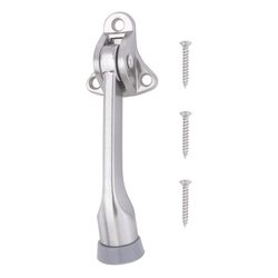 Ace 4 in. W Nickel Satin Nickel Silver Kick-Down Door Holder Mounts to door 0 in.