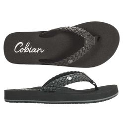 Cobian Braided Bounce Flip-Flops 9 US Black Waterproof