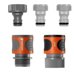 Gardena 1/2 & 5/8 in. Nylon/ABS Threaded Female/Male Quick Connector Hose Set