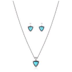 Montana Silversmiths Women's Braided Journey Heart Silver/Turquoise Jewelry Sets