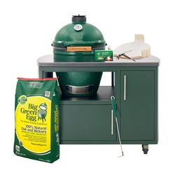 Big Green Egg 18.25 in. Large EGG Package with 49 in Island Package Charcoal Kamado Grill and Smoker
