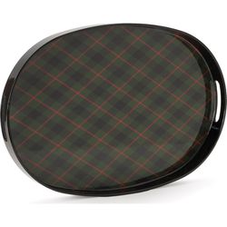 Good Tidings Green/Red Plaid Tray 3 in.
