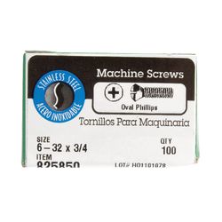 HILLMAN No. 6-32 Ga. X 3/4 in. L Phillips Oval Head Steel Machine Screws 100 pk
