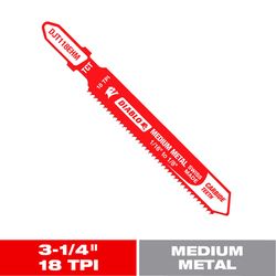 Diablo 3-1/4 in. Carbide T-Shank Medium Metal Jig Saw Blade 18 TPI 1 pk
