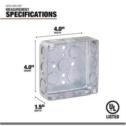 Southwire Old Work 21 cu in Square Galvanized Steel Weatherproof Box Gray