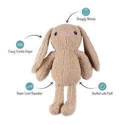 Pet Shop by Fringe Studio For Dog Plush Hoppy To See You Dog Toy
