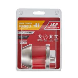 Ace Mobile Home Brushed Chrome Metal Single Cylinder Deadbolt