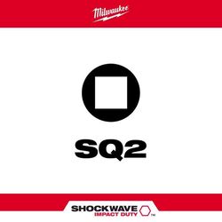 Milwaukee Shockwave Square #2 X 1 in. L Screwdriver Bit Steel 2 pk