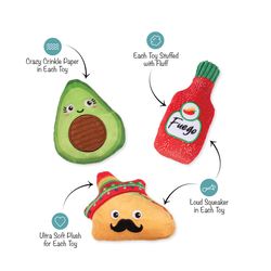 Pet Shop by Fringe Studio For Dog Multicolored Plush Taste The Heat Dog Toy