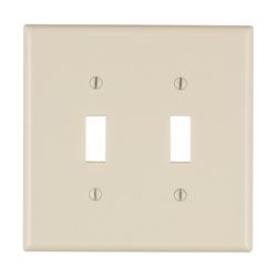 Leviton Light Almond 2 gang Thermoplastic Toggle Wall Plate 1 pk