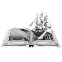 Fascinations Metal Earth Moby Dick Book Sculpture 3D Model Kit Silver