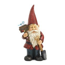 Summerfield Terrace Multicolored Polyresin 15 in. H X 8 in. L X 5 in. W Welcome Smiling Gnome Solar