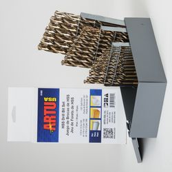 ARTU High Speed Steel Drill Bit Set Round Shank 29 pc