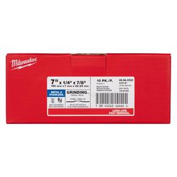 Milwaukee 7 in. D X 7/8 in. X 1/4 in. thick Metal Grinding Wheel