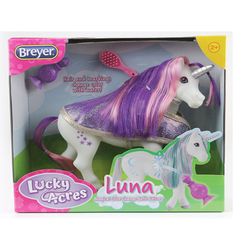 Breyer Lucky Acres Luna Color Change Toy Unicorn Plastic 4 pc