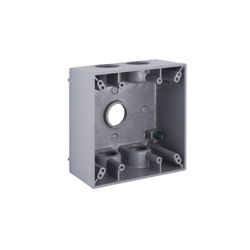 Bell Old Work 31 cu in Square Aluminum 2 gang Weatherproof Box Gray