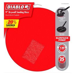 Diablo Hook and Lock 9 in. L X 9 in. W Aluminum Oxide 120 Grit Medium Drywall ROS Disk