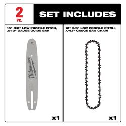 Milwaukee 10 in. Bar and Chain Combo