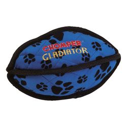 Chomper Gladiator For Dog Black/Blue Nylon/Plush Tuff Football Dog Toy Large