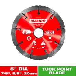 Diablo 5 in. D X 7/8 in. X .240 in. thick Diamond Tuck Point Masonry Cut-Off Wheel 1 pk