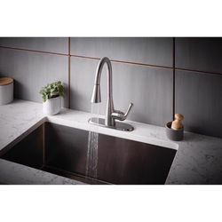 Oakbrook Collection Vela One Handle Brushed Nickel Kitchen Faucet