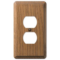 Amerelle Contemporary Brown 1 gang Wood Duplex Wall Plate 1 pk