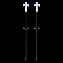 Alpine White Polyresin 17 in. H Solar Garden Stake