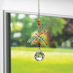 Woodstock Chimes Crystal Dreams Multicolored Metal 5 in. H X 4 in. L Dragonfly Suncatcher
