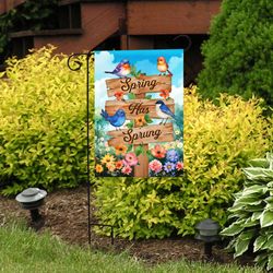 Briarwood Lane Spring Has Sprung Sign Garden Flag 12.5 in. W X 18 in. L