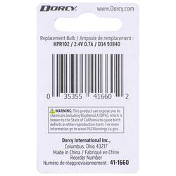 Dorcy 2D Clear Krypton Flashlight Bulb 2.4 V Bayonet Base