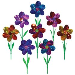 In The Breeze Multicolored Mylar 16 in. H X 8 in. W Flower Pinwheels Garden Stake Spinner