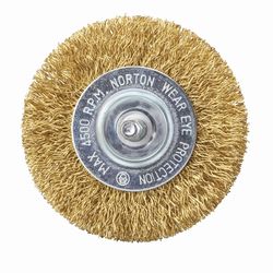Norton Clipper 3 in. Coarse Crimped Wire Wheel Brass 4500 rpm 1 pc