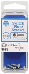 HILLMAN No. 6-32 Ga. X 1/2 in. L Slotted Oval Head Steel Machine Screws 4 pk
