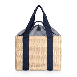 Picnic Time Parisian 6.3 in. L X 14.2 in. W X 10.6 in. H Beige/Navy Picnic Basket
