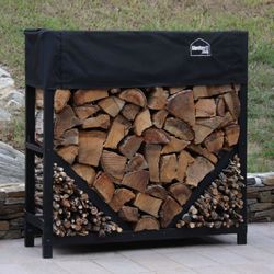 ShelterIt Black Powder Coated Steel Log Rack