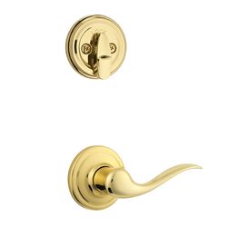 Kwikset Signature Tustin Lever Polished Brass Inside Trim Handleset 1-3/4 in.