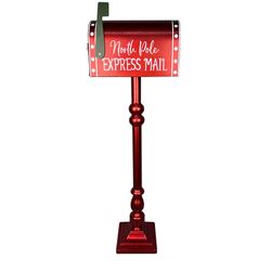 Luxe Light Decor Red Letters to Santa Mail Box 36 in.