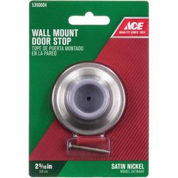 Ace 2-1/4 in. W Metal Satin Nickel Gold Wall Door Stop Mounts to wall 1/4 in.