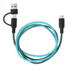 Fusebox Multicolored Braided Cable USB-C Cable For Any USB-Powered Device 3 ft. L