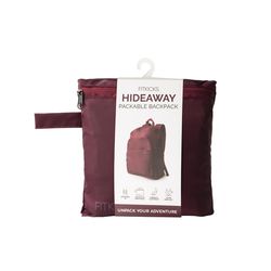 FitKicks Hideaway Burgundy Packable Backpack 20 in. H X 13 in. W