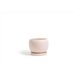 Momma Pots Gemstone Bolle 8 in. W Porcelain Planter White Sesame