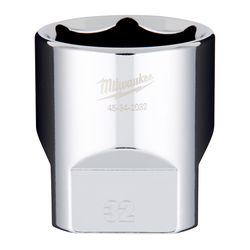 Milwaukee 32 mm X 1/2 in. drive Metric 6 Point Standard Socket 1 pc