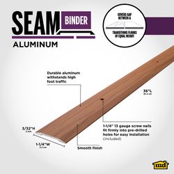 M-D Building Products METAL DECOR 1.25 in. W X 36 in. L Natural Cherry Aluminum Seam Binder