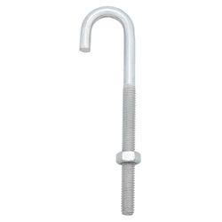 Hampton Medium Zinc-Plated Silver Zinc 5 in. L J-Bolt 150 lb 1 pk