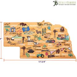 Totally Bamboo Fish Kiss 18 in. L X 9 in. W X 1 in. Bamboo Nebraska Serving & Cutting Board