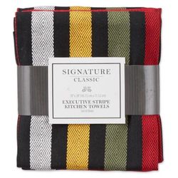 Kane Home Multicolored Cotton Executive Stripe Kitchen Towel 3 pk