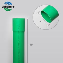 JM Eagle 3034 (SDR35) PVC Sewer Main 4 in. D X 20 ft. L Bell 0 psi