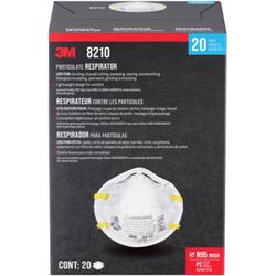 3M N95 Paint Prep Cup Disposable Respirator White One Size Fits Most 20 pk