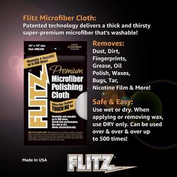 Flitz Microfiber Cleaning Cloth 16 in. W X 16 in. L 1 pk
