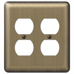 Amerelle Devon Brushed Brass 2 gang Stamped Steel Duplex Wall Plate 1 pk